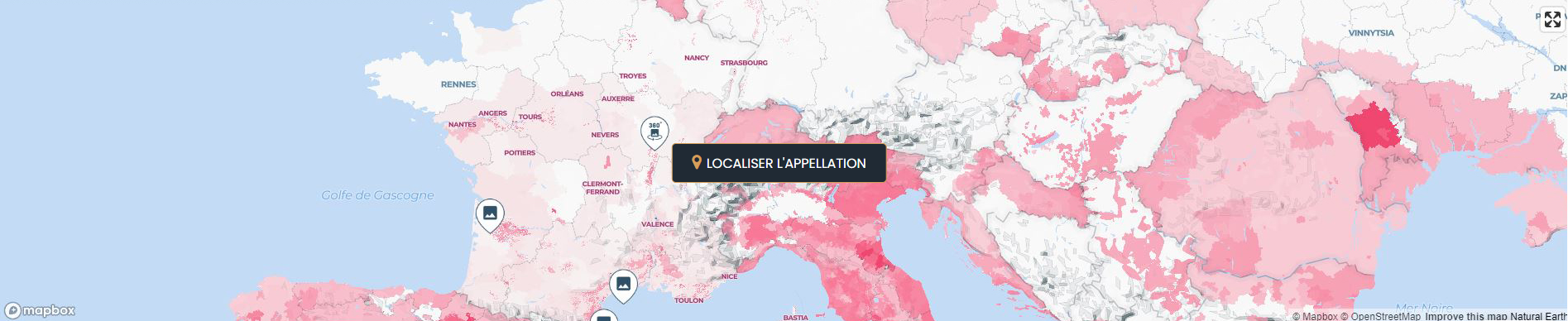 Localisation de l'appellation BOURGOGNE